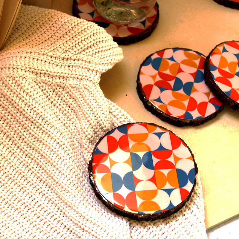 Add A Touch Of Elegance: Wood Resin Coaster Sets From Monstera Hut Noida